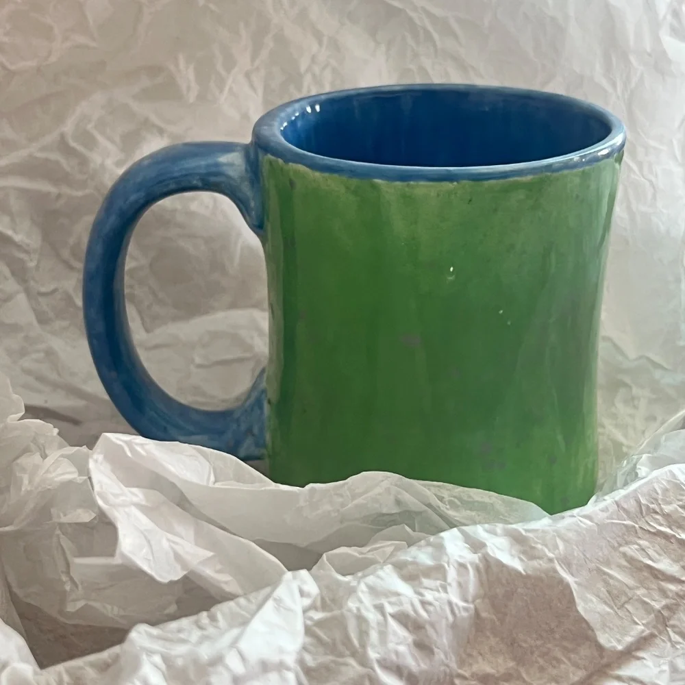 Handmade 2 Ceramic Pottery Mugs, Well Crafted Set, Unique, Absolutely Beautiful